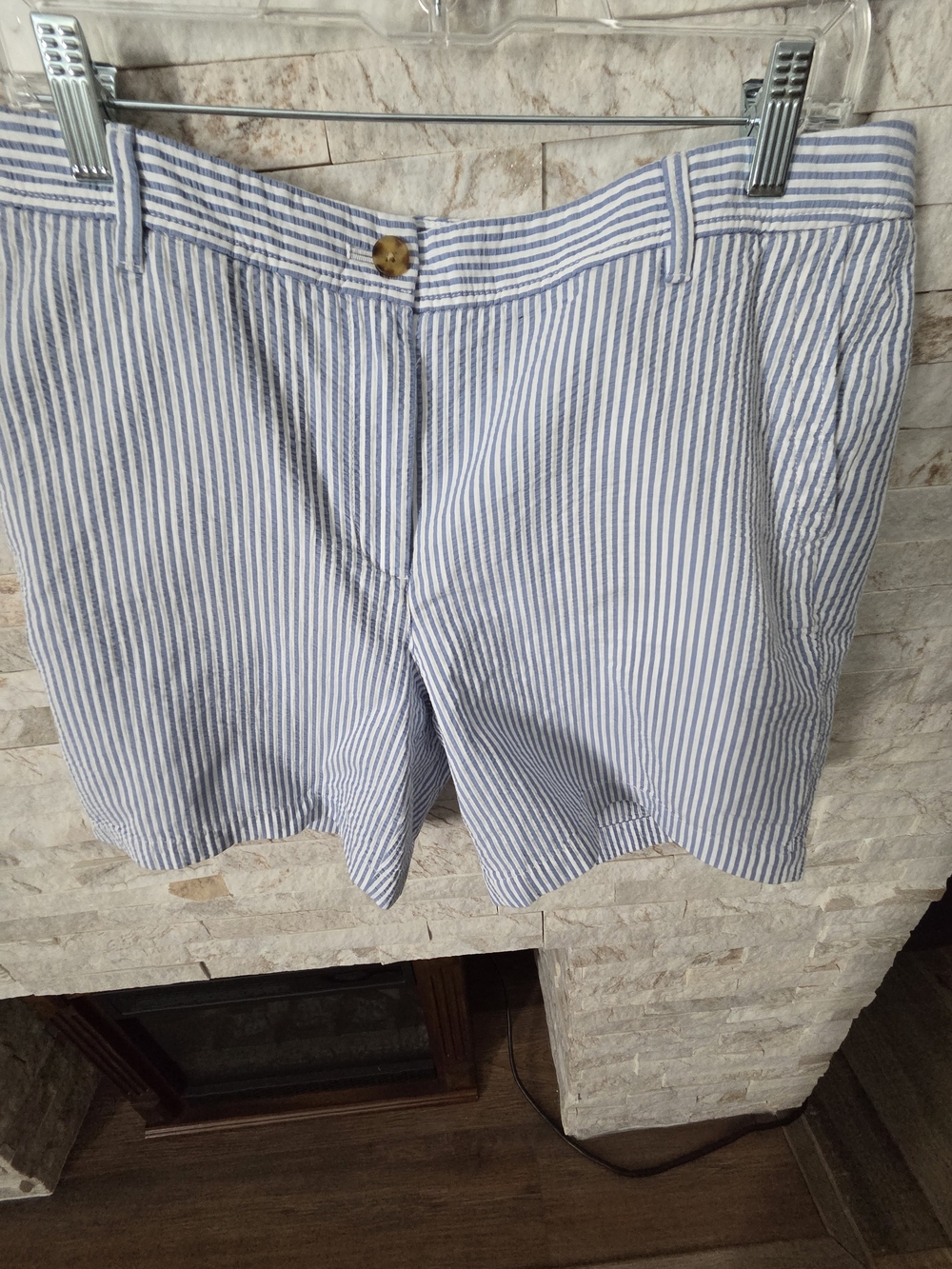 Talbots Blue and White Striped Bermuda Shorts